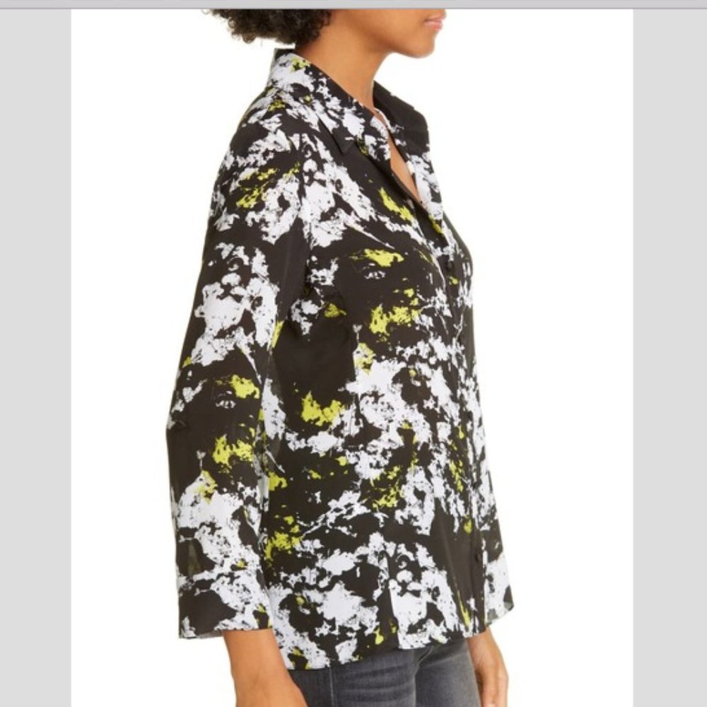 Alice + Olivia | Cal Button-Up Silk Shirt - Picture 5 of 8
